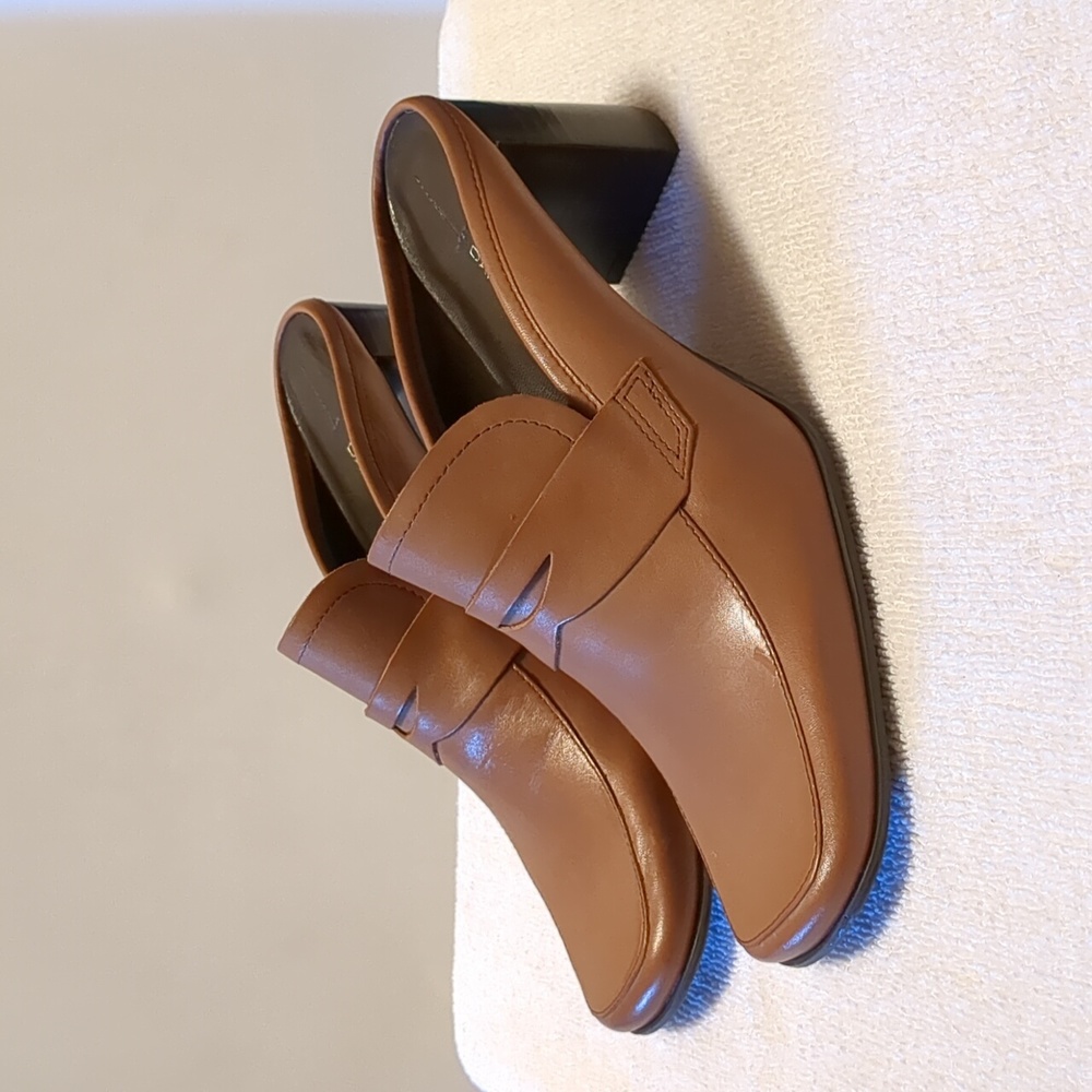 Danelle Mule Heels Leather Slip On
